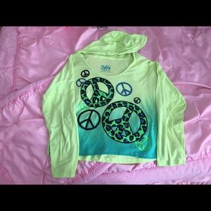 Justice hooded long sleeve shirt